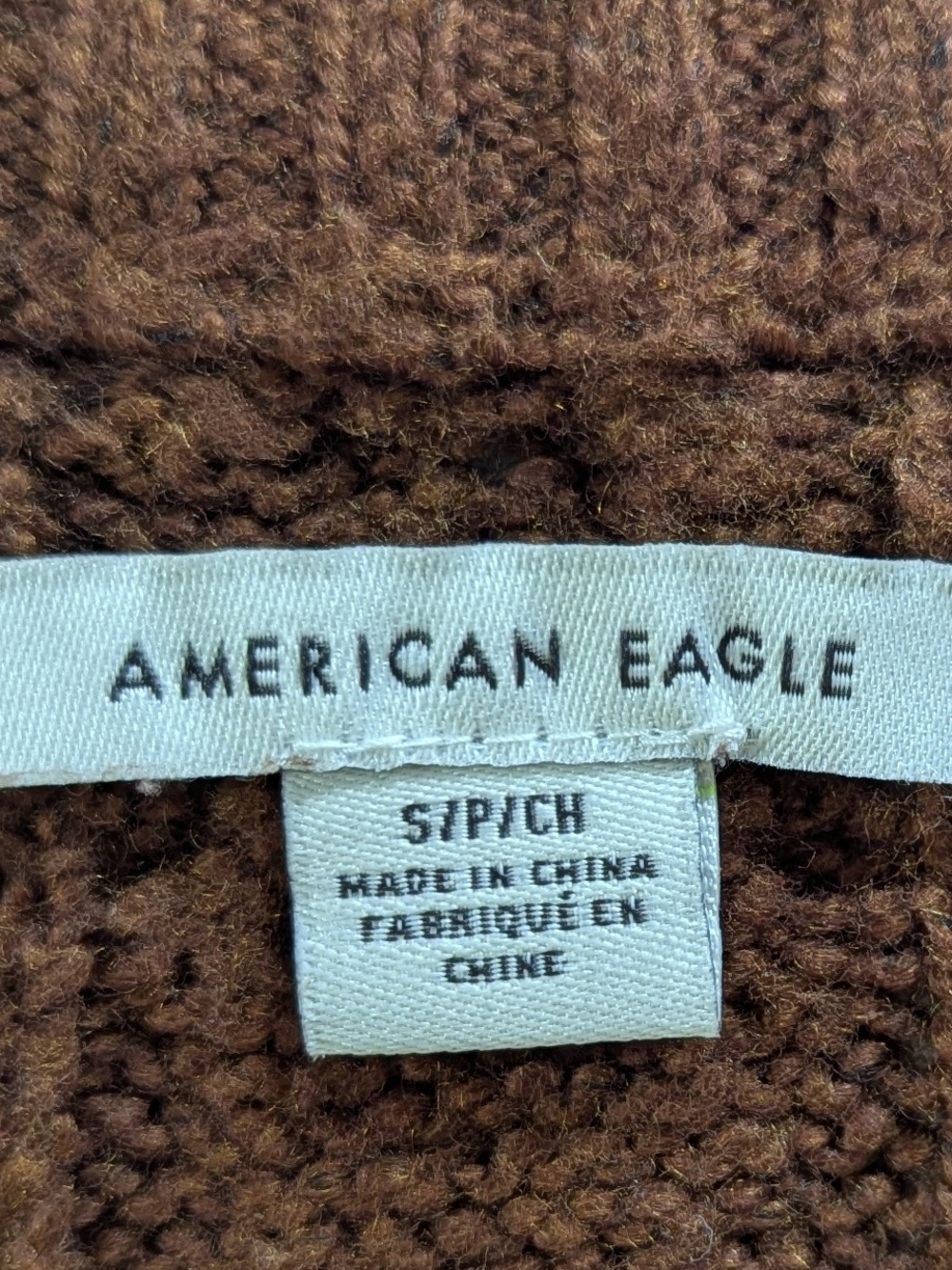 American Eagle Cozy Brown Cable-Knit Sweater & Cardigan Lot Size Small - Picture 3 of 9